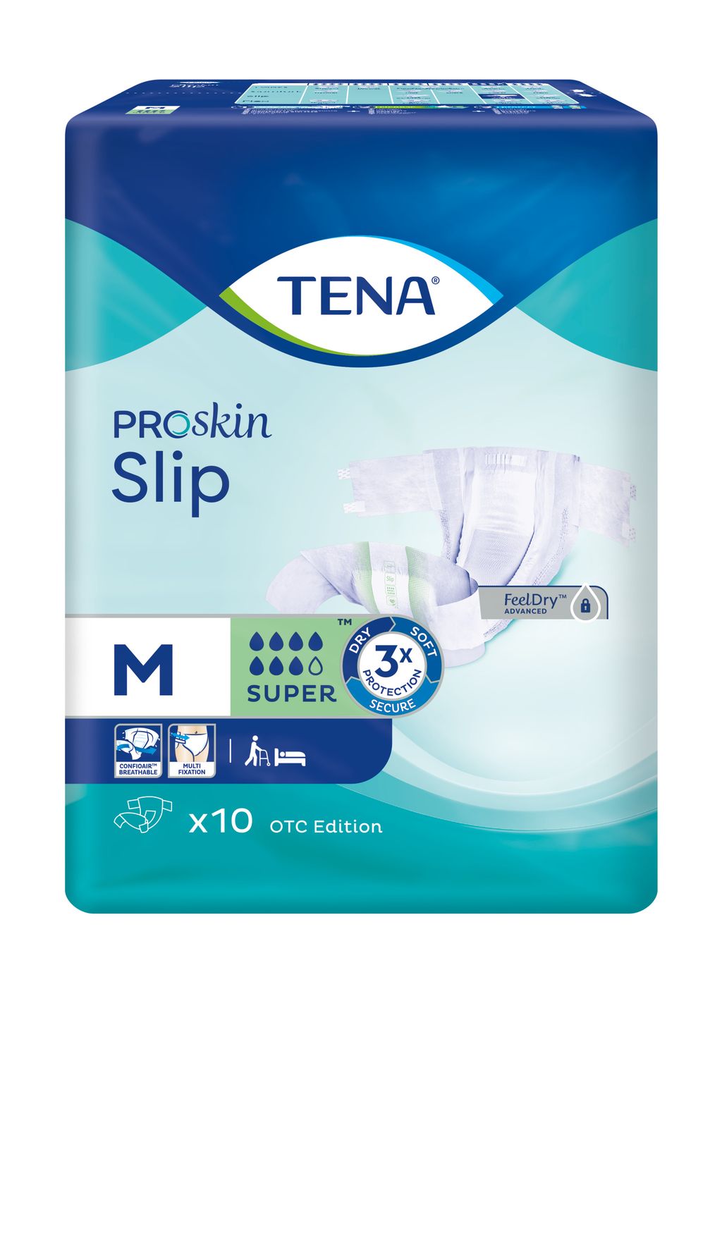 Подгузники для взрослых дышащие Tena Slip Super, Medium M (2), 80-122 см, 10 шт.