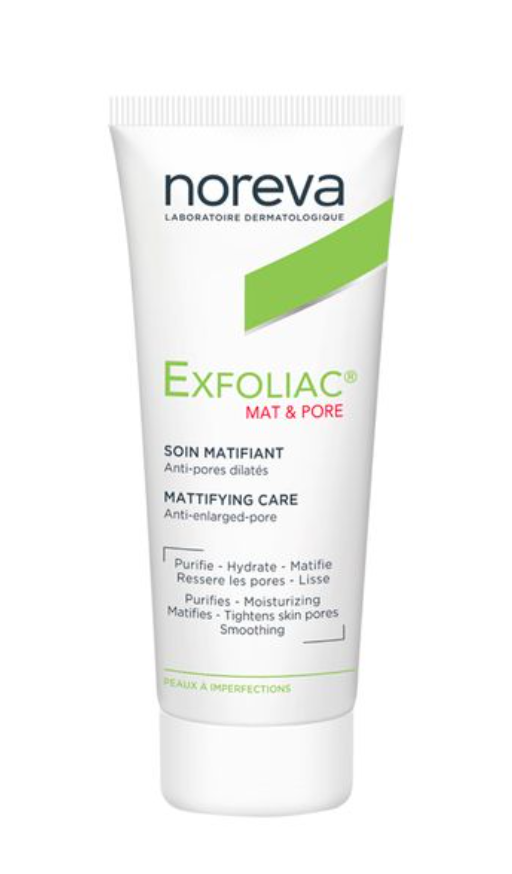 фото упаковки Noreva Exfoliac Крем матирующий и поросуживающий, крем для лица, 30 мл, 1 шт. фото упаковки Noreva Exfoliac Крем матирующий и поросуживающий
