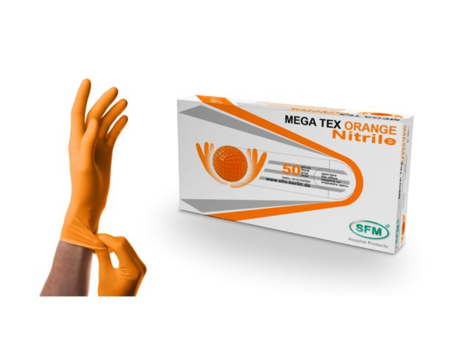 фото упаковки SFM Nitrile Mega Tex Перчатки нитриловые текстурированные