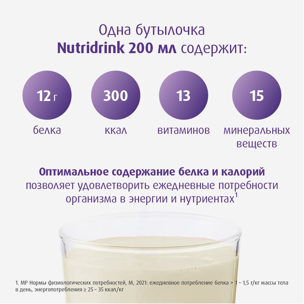 Nutridrink, лечебное диетическое высококалорийное питание, банан, 200 мл, 1 шт.