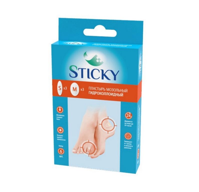 фото упаковки Sticky Пластырь мозольный гидроколлоидный набор
