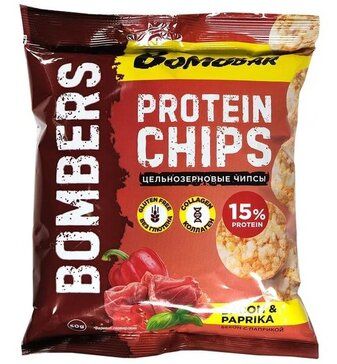 фото упаковки Bombbar Чипсы протеиновые Бекон с паприкой