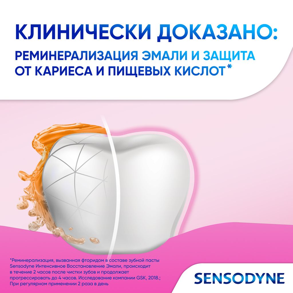 Зубная паста Sensodyne Интенсивное восстановление эмали, с фтором, паста зубная, 75 мл, 1 шт.