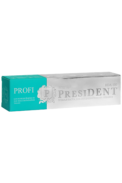 фото упаковки PresiDent Profi White зубная паста 100 RDA