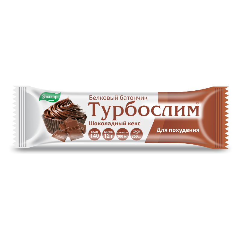 фото упаковки Турбослим батончик для похудения Шоколадный кекс