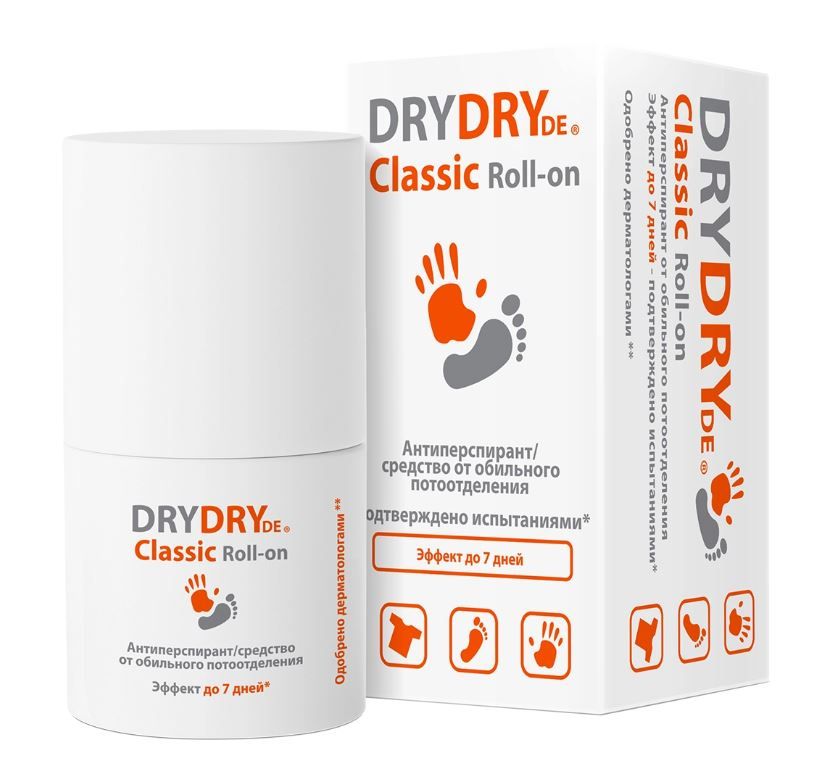 фото упаковки Dry Dry Classic Roll-on средство от обильного потовыделения