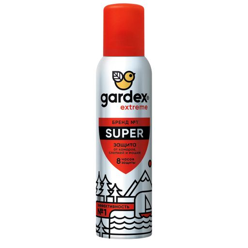 Gardex Extreme Super Аэрозоль от комаров мошек и других насекомых, аэрозоль для наружного применения, 150 мл, 1 шт.