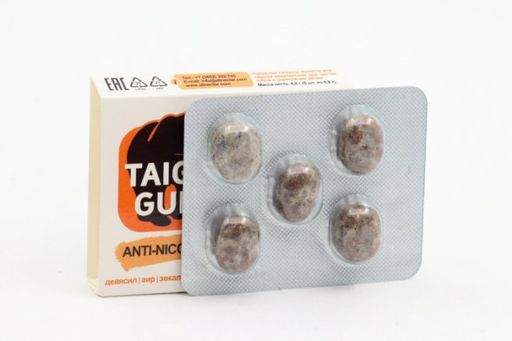 Taiga Gum Смолка жевательная Антиникотин, без сахара, 5 шт.