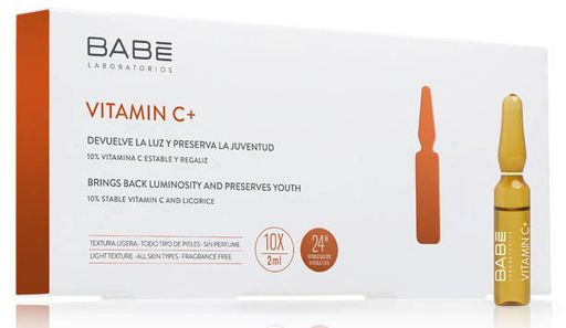 Babe Ампулы для сияния и гладкости кожи Витамин С, сыворотка для лица и шеи, 2 мл, 10 шт.