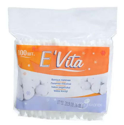 Bella Cotton E`Vita Ватные палочки, ватные палочки в пакете, 100 шт.